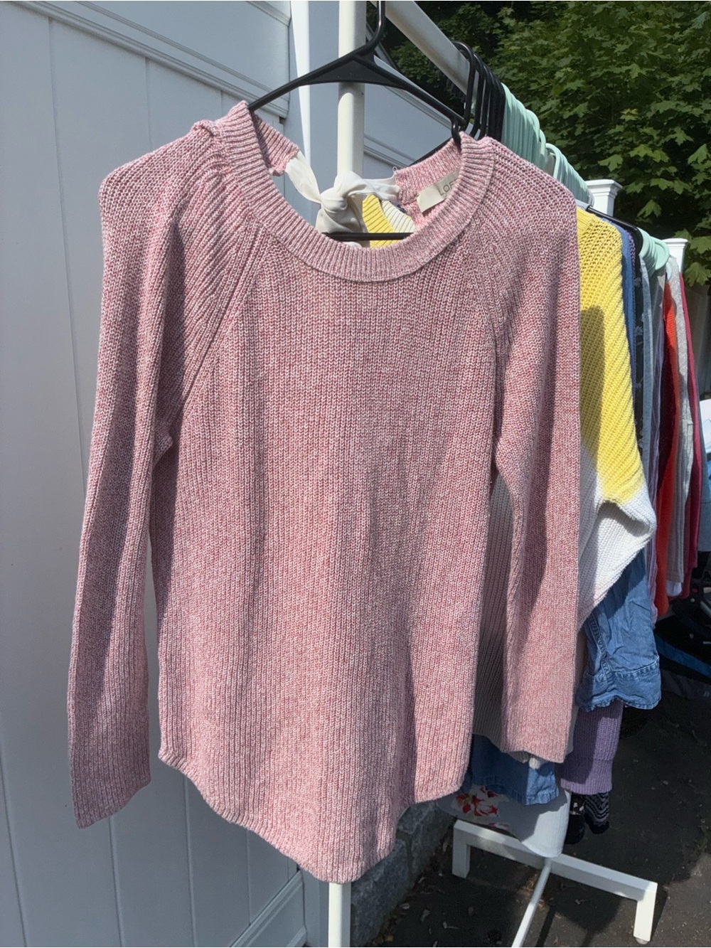 Loft Soft Pink Knit Crewneck Sweater - Size Small